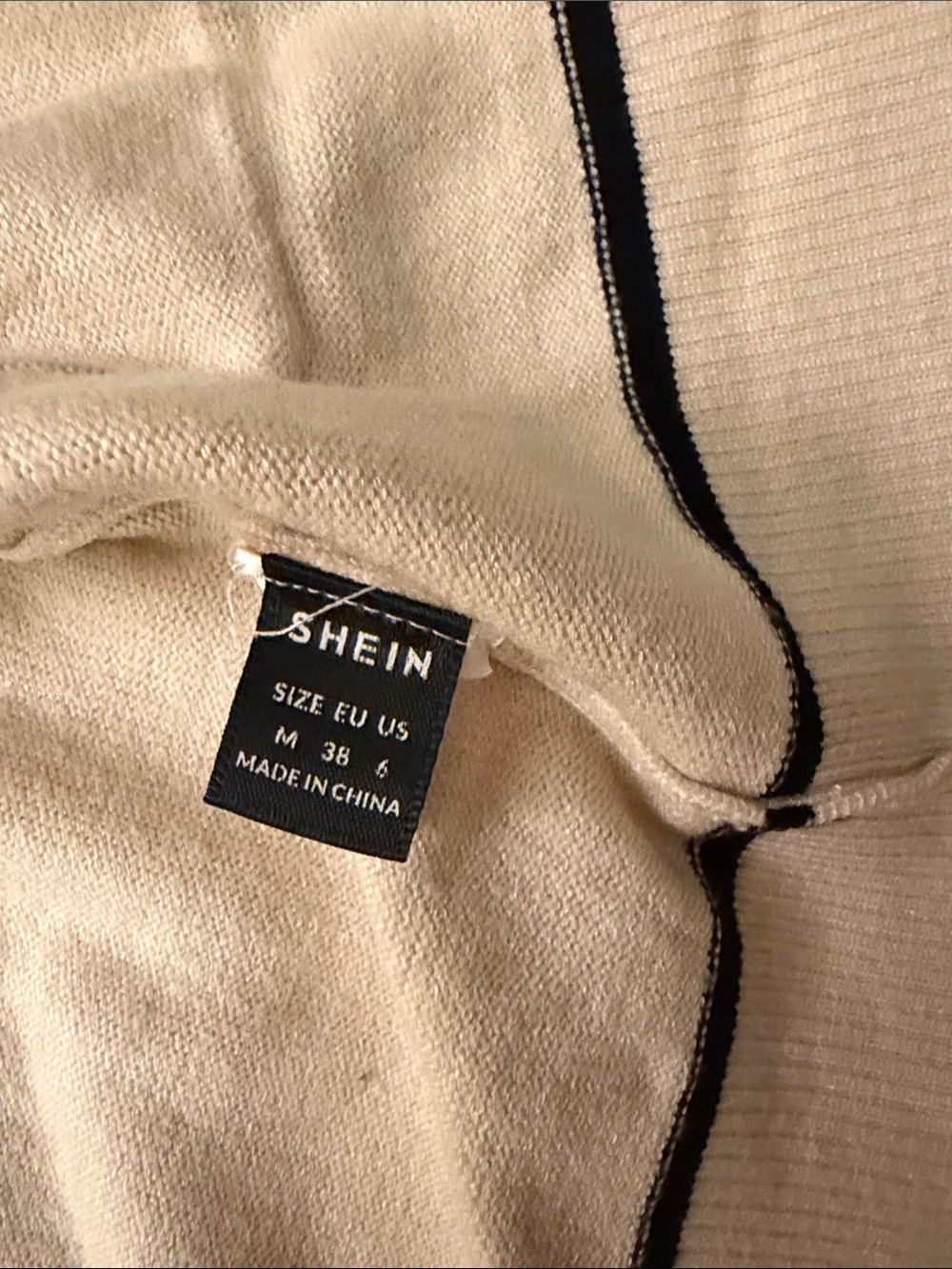 Cream Cardigan with Black Trim - Classic Button Front - Picture 3 of 3